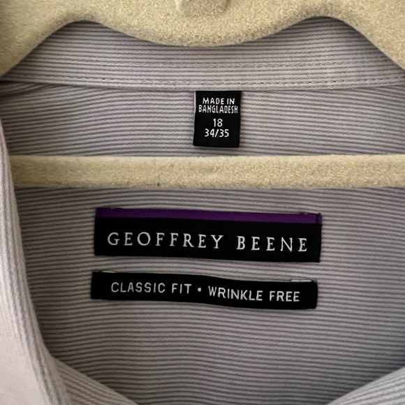 Mens dress shirt by Geoffrey Beene. Size 18-34/35 classic fit. EUC - Picture 2 of 3
